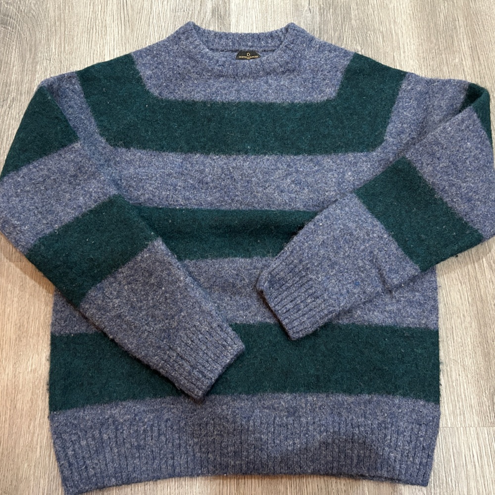 Men's Blue & Green Striped Sweater
